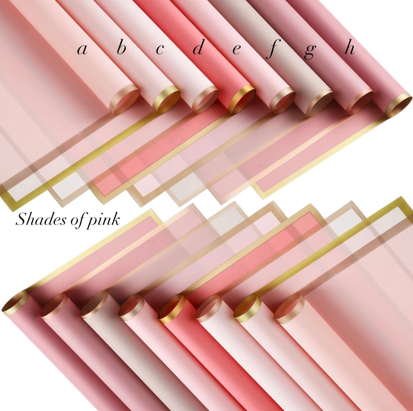 V. Waterproof Floral Wrapping Paper Shades of Pink